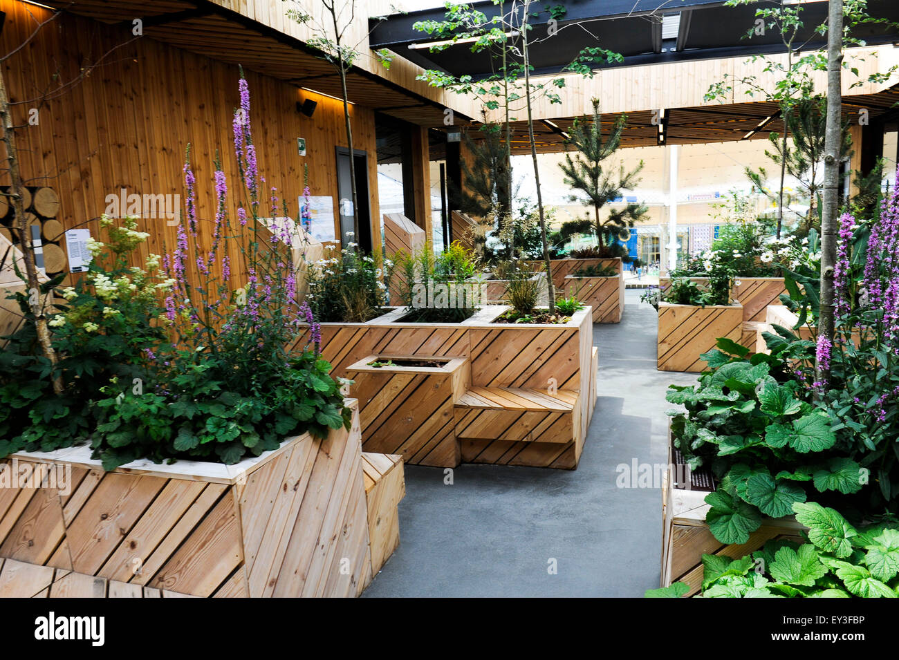 Italien Mailand Expo Pavillon Estland 2015, Architektur, Gebäude, Stadt, bunten, Bau, Europa, europäisch, Veranstaltung, Veranstaltungen, Stockfoto