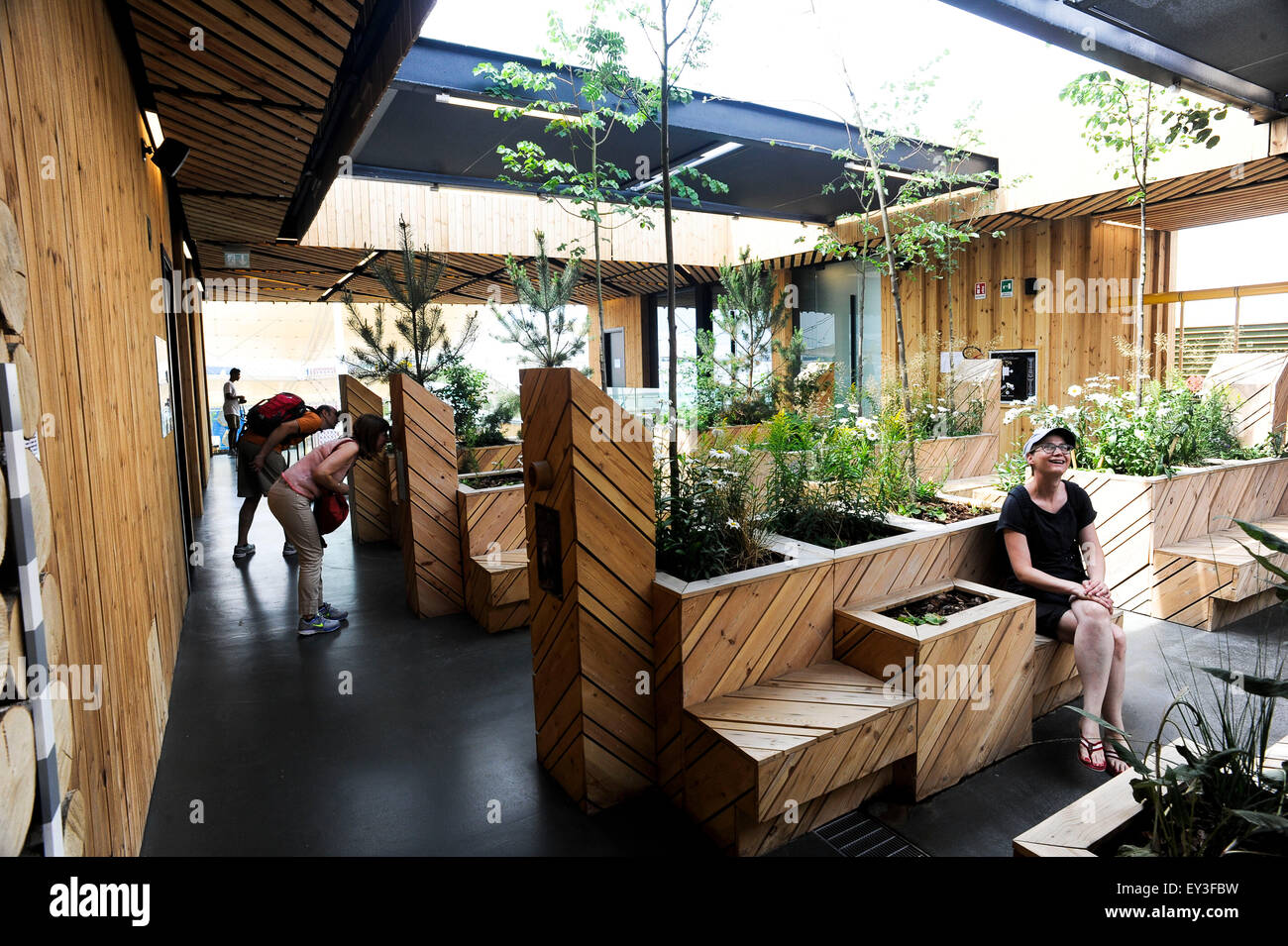 Italien Mailand Expo Pavillon Estland 2015, Architektur, Gebäude, Stadt, bunten, Bau, Europa, europäisch, Veranstaltung, Veranstaltungen, Stockfoto