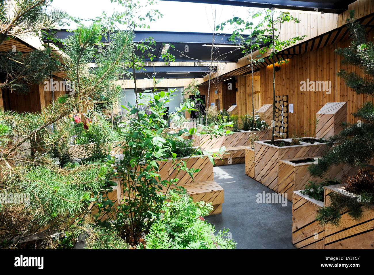 Italien Mailand Expo Pavillon Estland 2015, Architektur, Gebäude, Stadt, bunten, Bau, Europa, europäisch, Veranstaltung, Veranstaltungen, Stockfoto