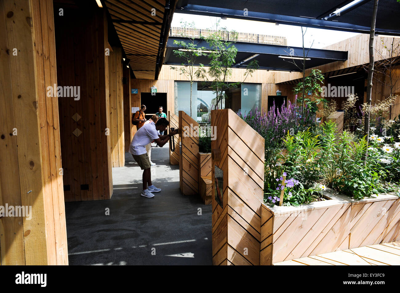 Italien Mailand Expo Pavillon Estland 2015, Architektur, Gebäude, Stadt, bunten, Bau, Europa, europäisch, Veranstaltung, Veranstaltungen, Stockfoto