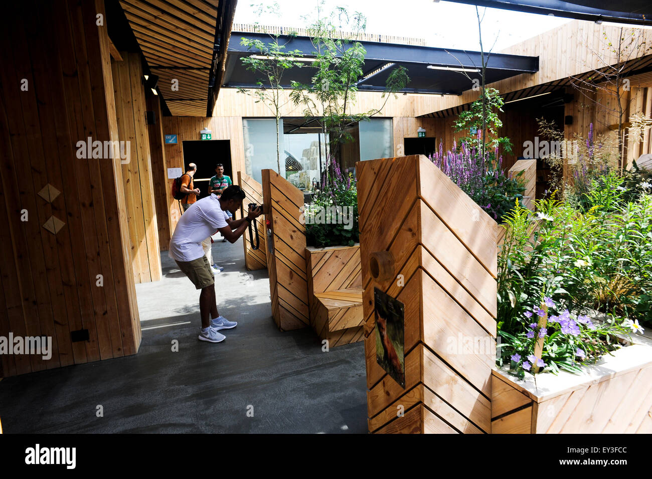 Italien Mailand Expo Pavillon Estland 2015, Architektur, Gebäude, Stadt, bunten, Bau, Europa, europäisch, Veranstaltung, Veranstaltungen, Stockfoto