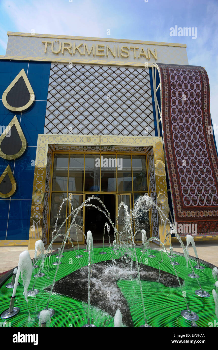 Italien Mailand Expo-Pavillon von Turkmenistan 2015, Architektur, Gebäude, Stadt, bunten, Bau, Europa, europäisch, Event, e Stockfoto