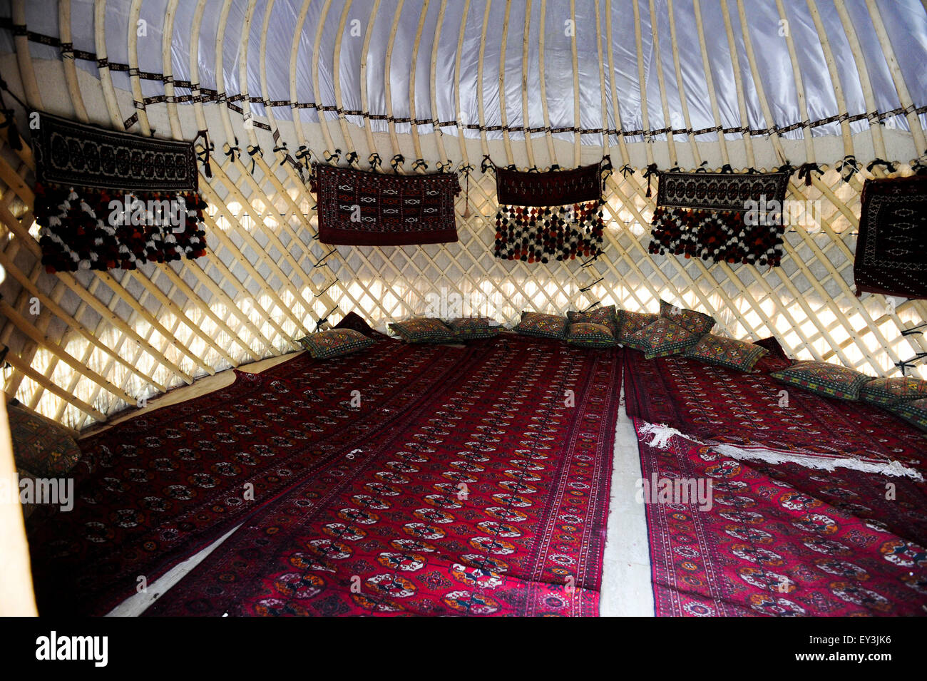 Italien Mailand Expo-Pavillon von Turkmenistan 2015, Architektur, Gebäude, Stadt, bunten, Bau, Europa, europäisch, Event, e Stockfoto