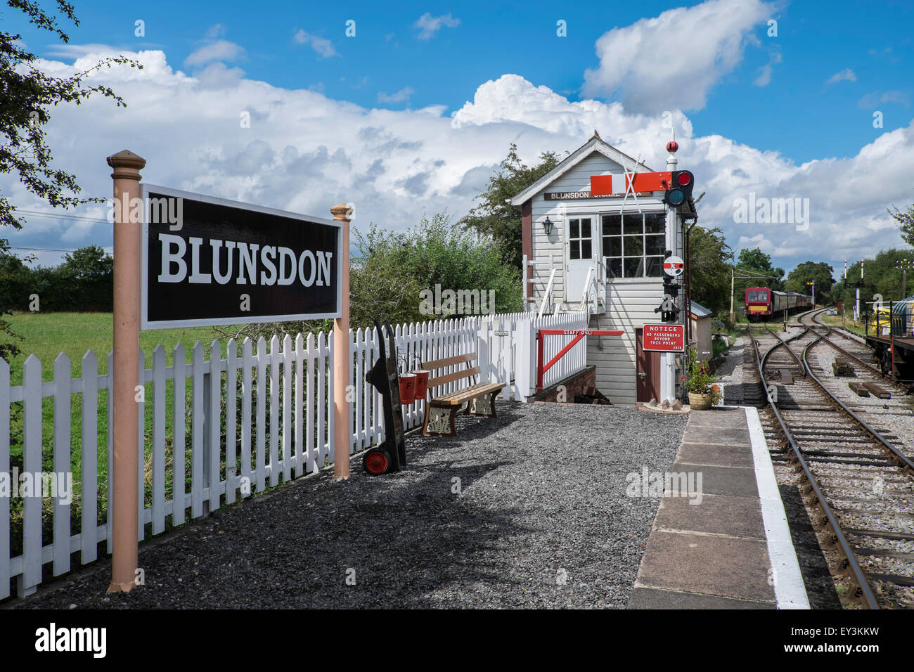 Fügt Station auf der Swindon und Cricklade Museumsbahn Stockfoto