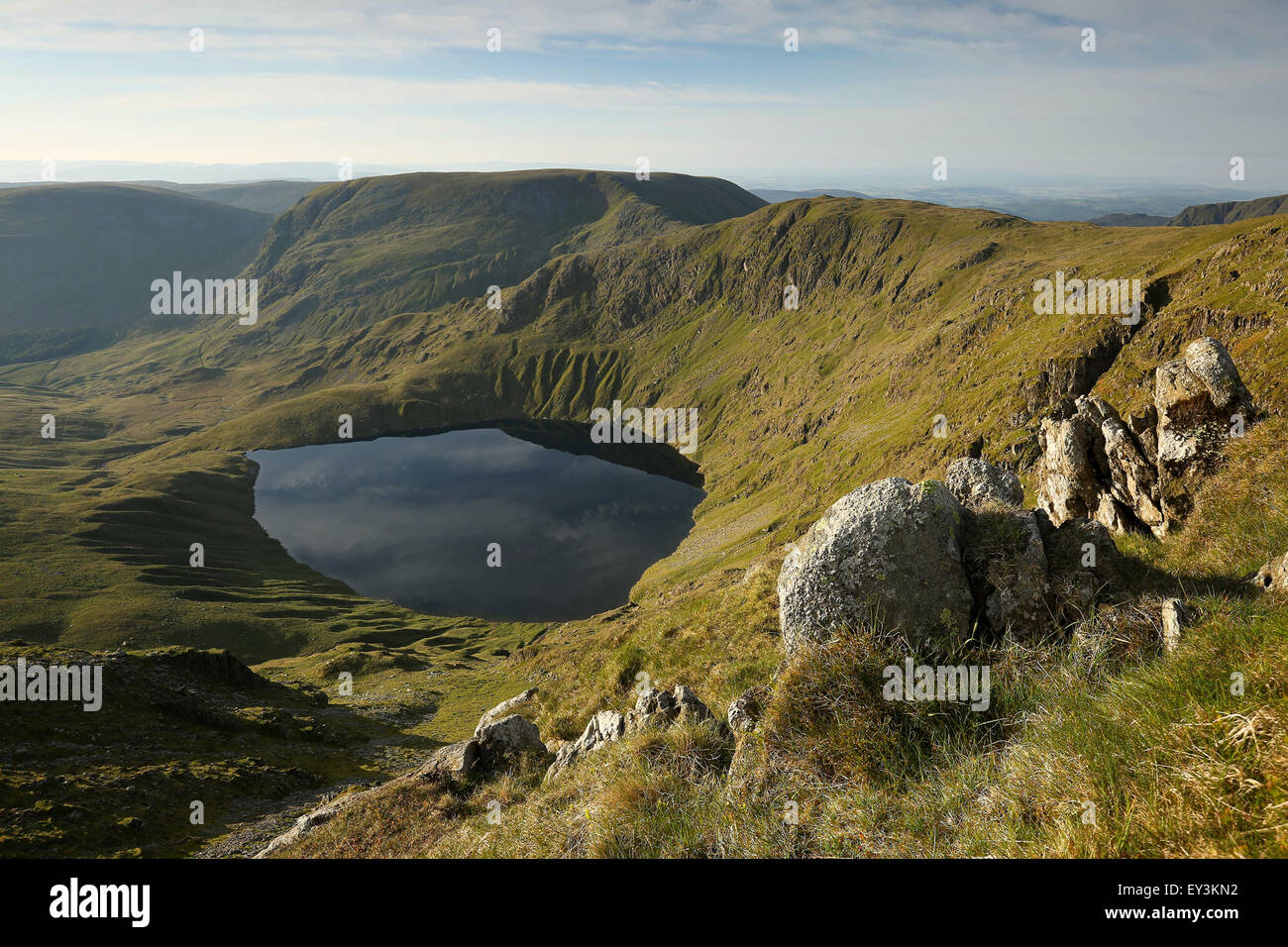 Sommermorgen, Hautpstraße ersten Licht, Blea Wasser und Harter fiel Stockfoto