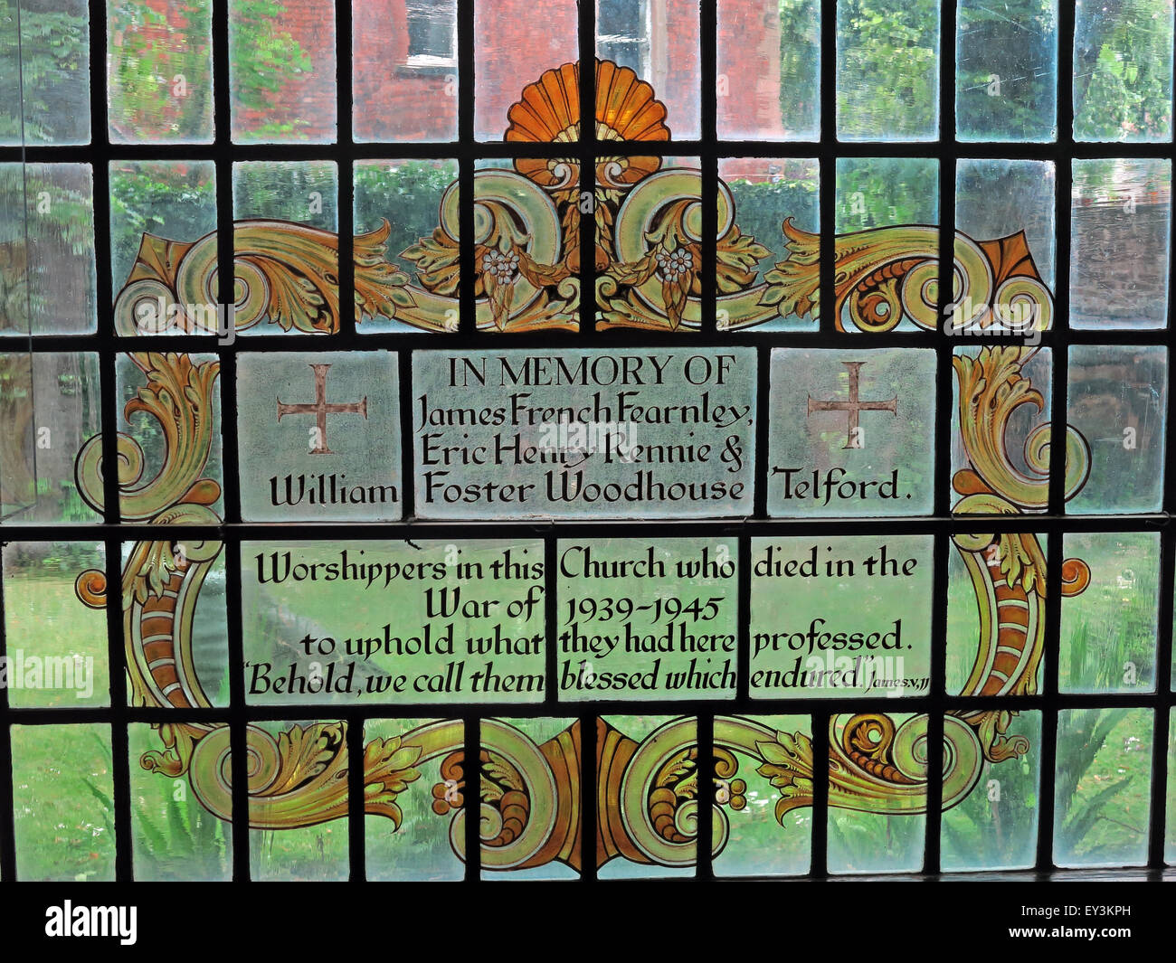 Kirche St. Cuthberts, Carlisle, Cumbria, England, UK Interieur-gefärbten Glas James French Stockfoto