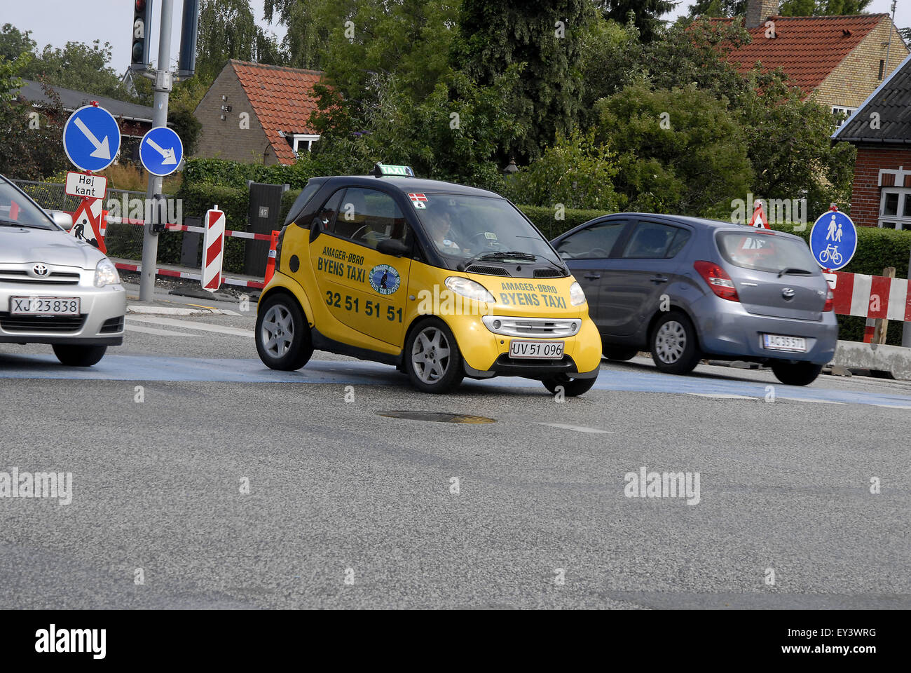 Kopenhagen Danemark 21 Juli 15 Smart Auto Deutschland Moglicherweise Weltweit Kleinste Taxi Im Geschaft Von Amager Oebro Byen Taxi Laufen Bildnachweis Francis Dean Alamy Live Nachrichten Stockfotografie Alamy