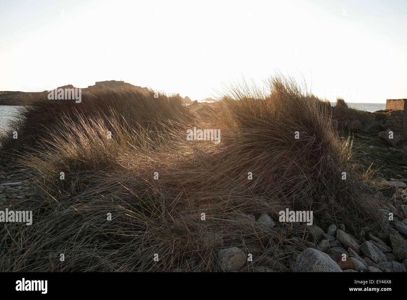 Vazoner Strand Guernsey vor Sonnenuntergang Stockfoto