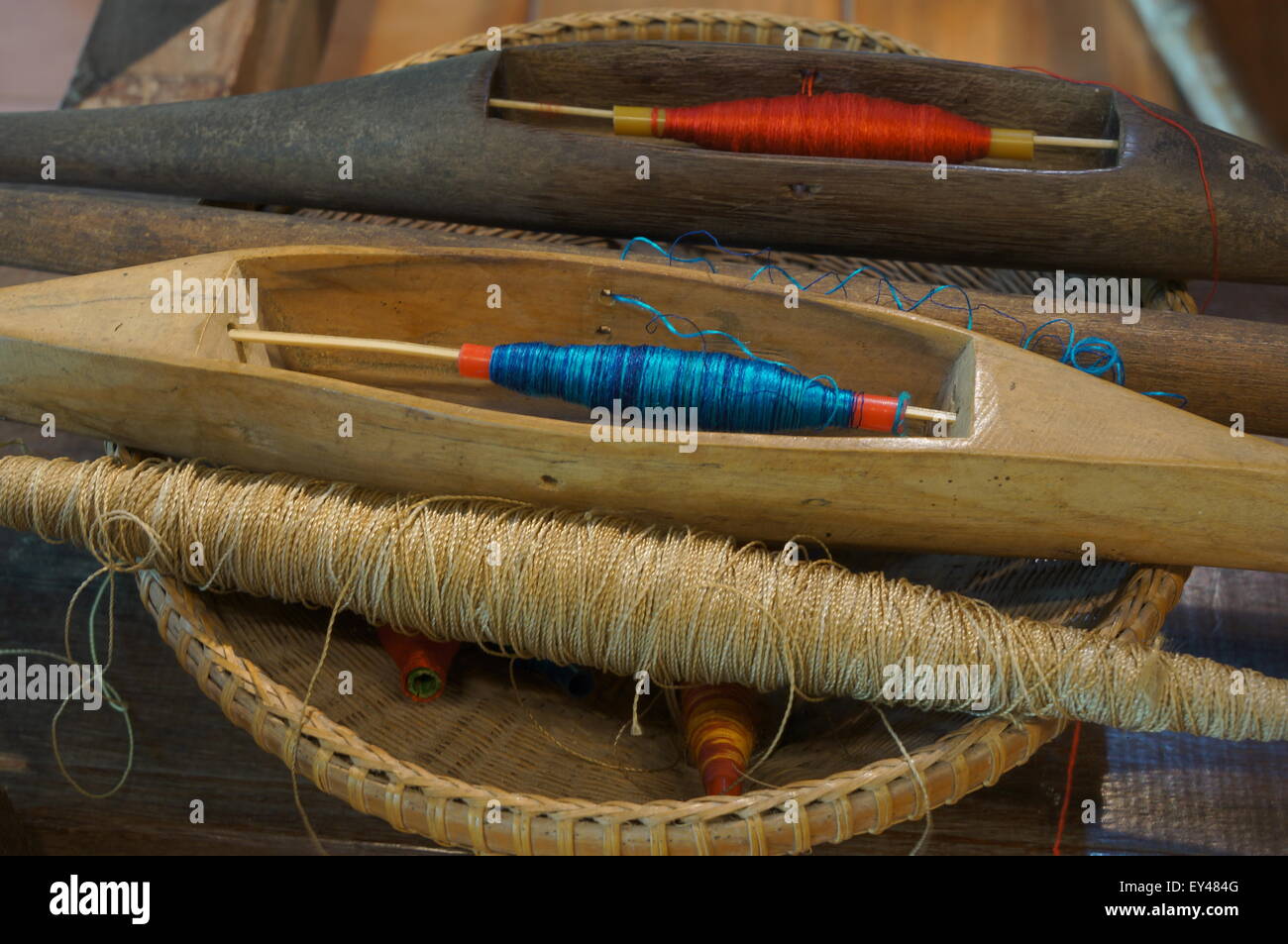 Seide Handarbeit Wolle Nadel Industrietradition Kunst Stockfoto