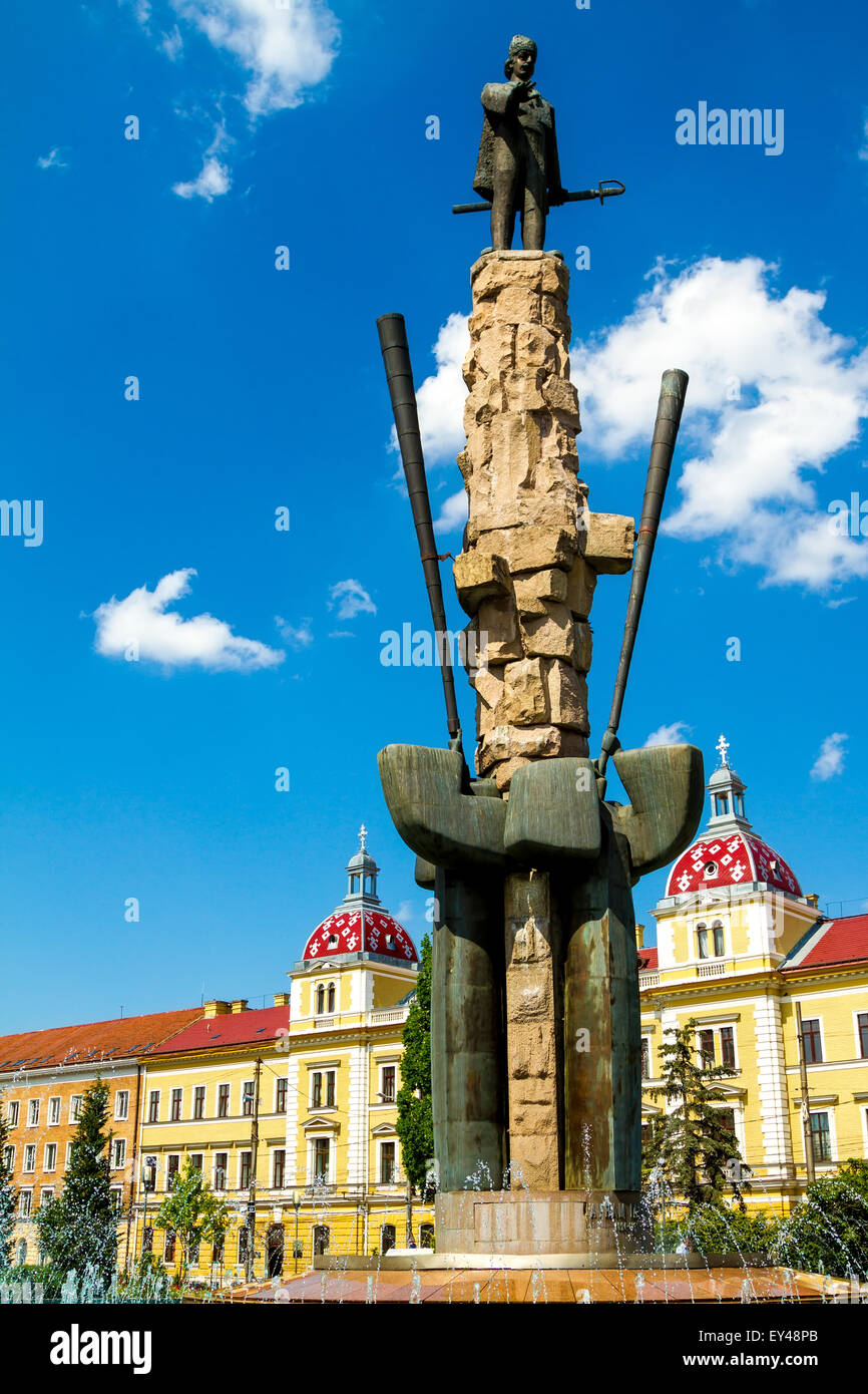 Rumänische Fassade in Cluj-Napoca Stadt Stockfoto