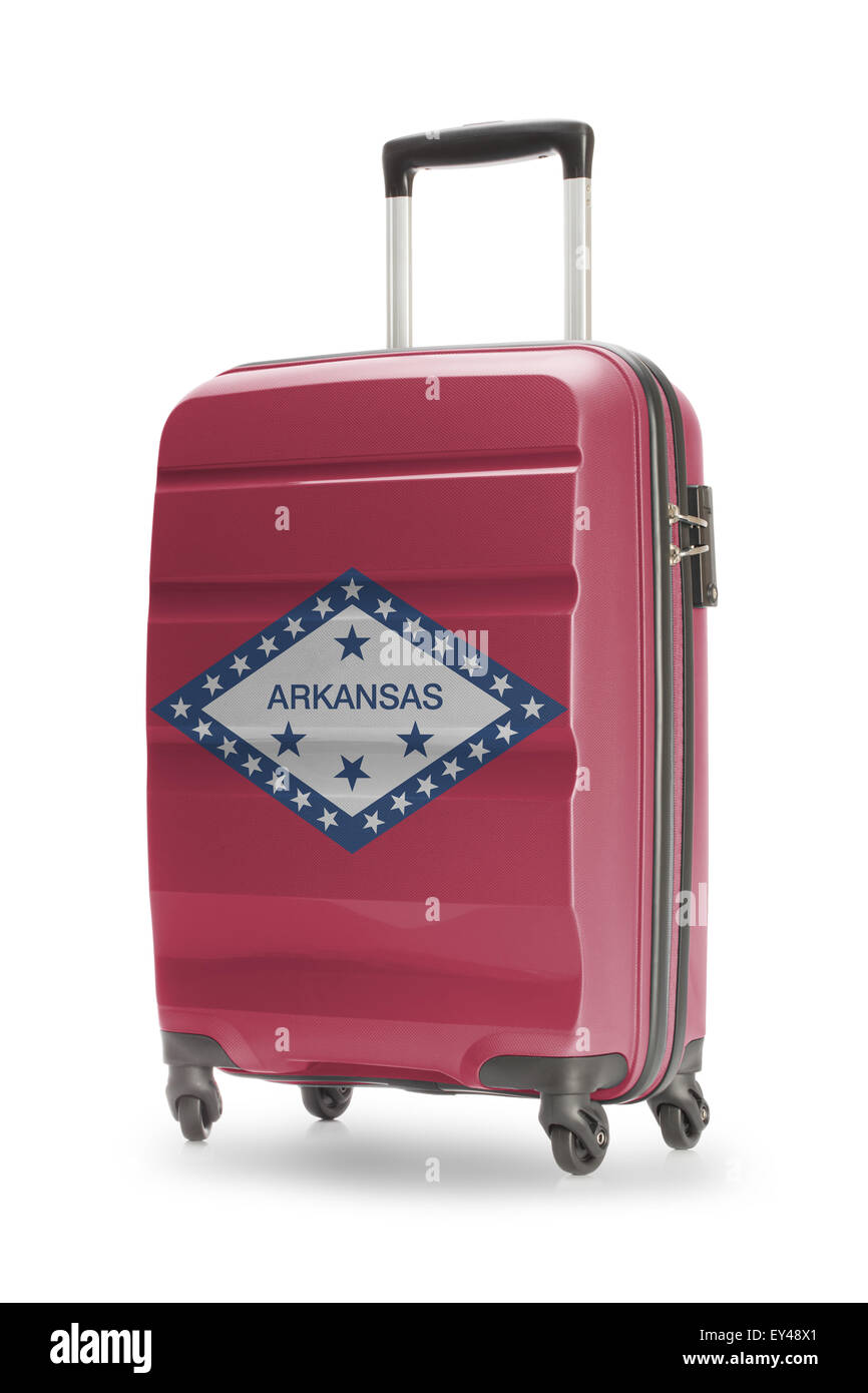 Koffer lackiert in uns Staatsflagge - Arkansas Stockfoto