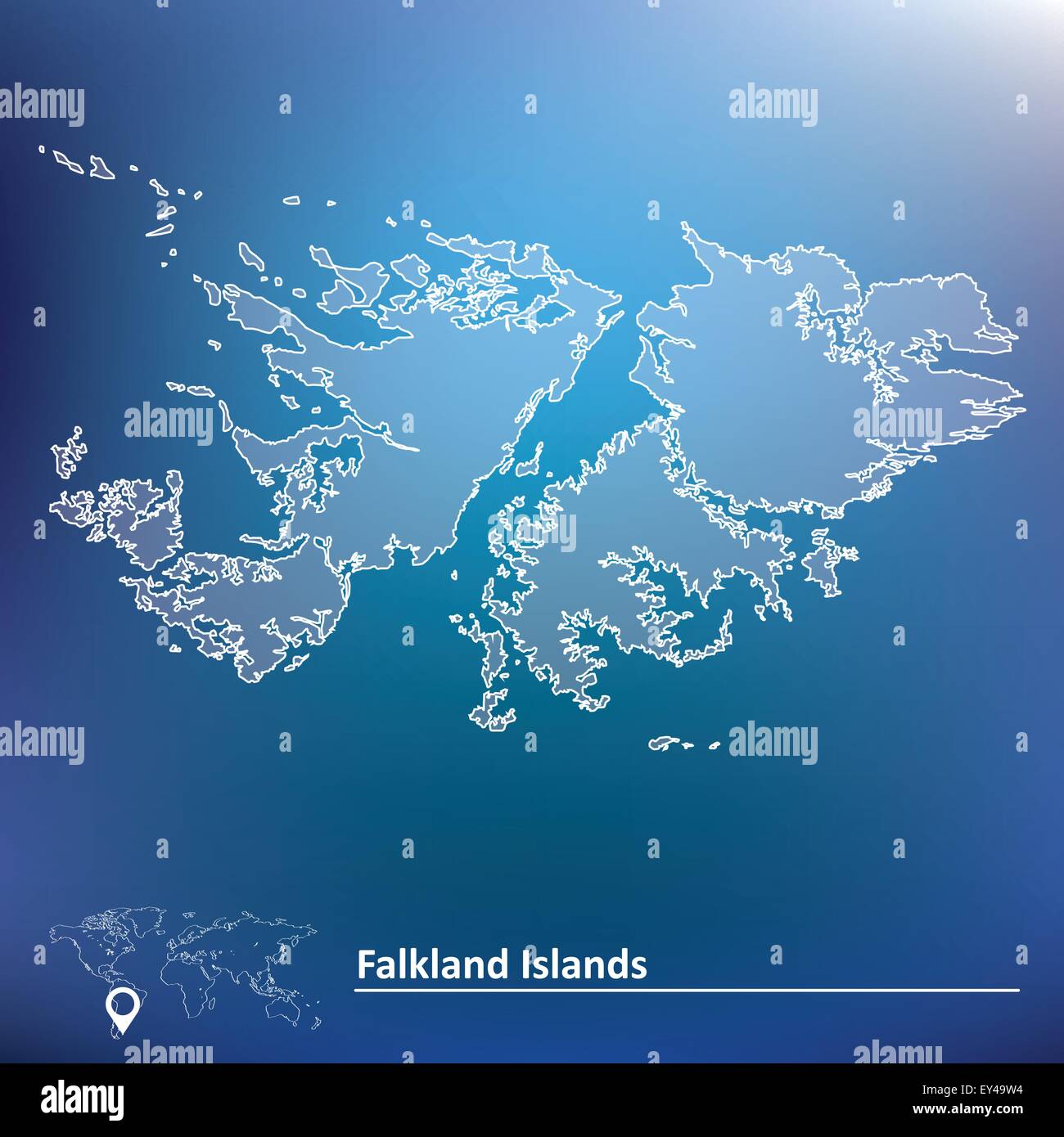 Karte der Falkland-Inseln - Vektor-illustration Stock Vektor