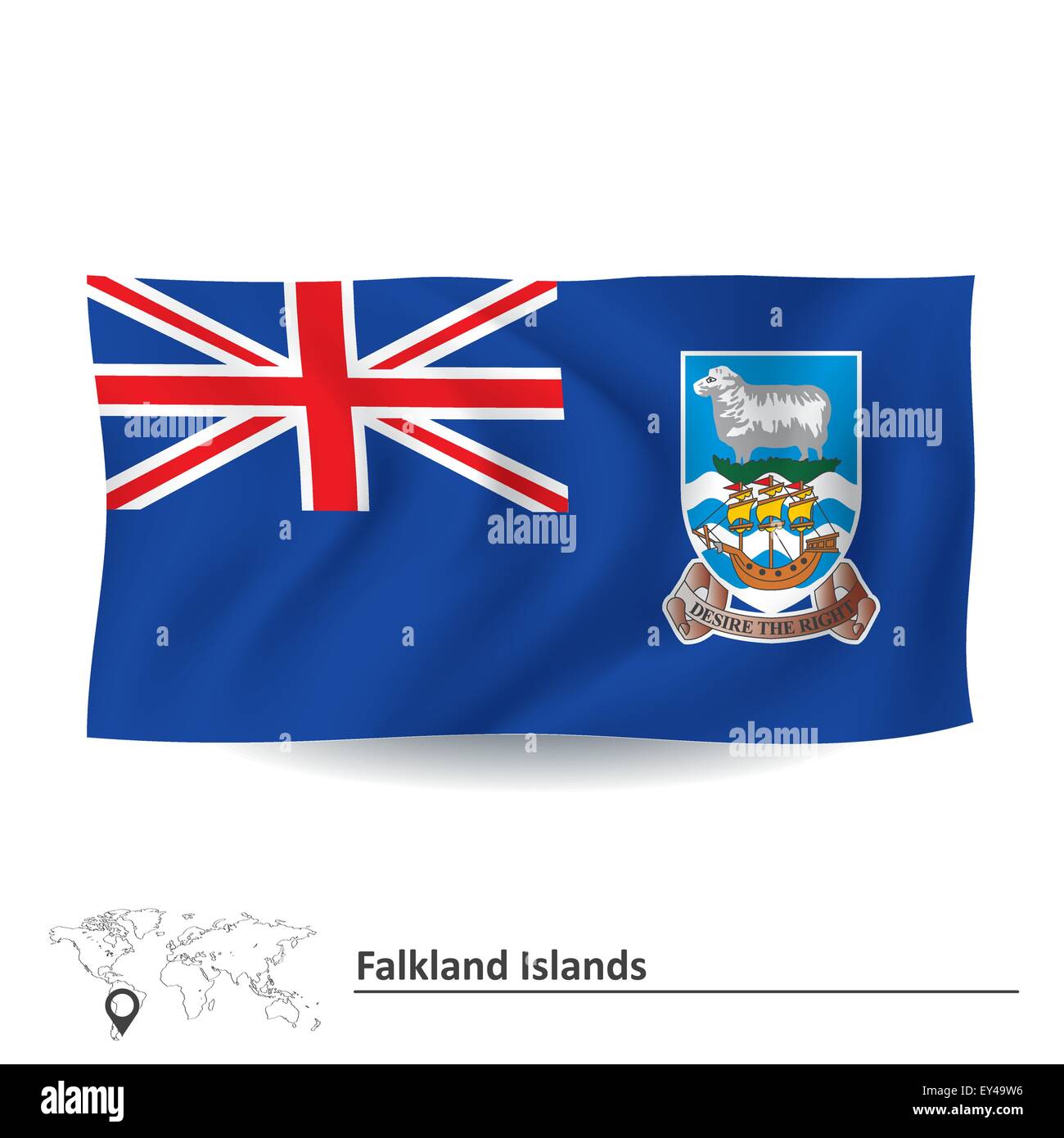 Flagge der Falklandinseln - Vektor-illustration Stock Vektor