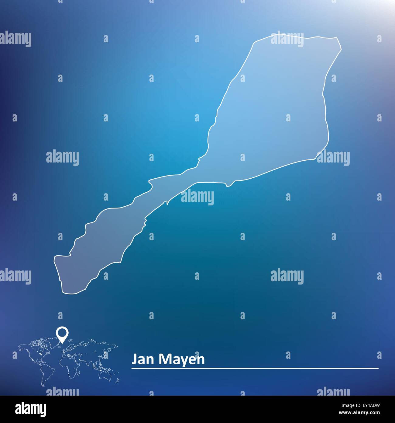 Karte von Jan Mayen - Vektor-illustration Stock Vektor