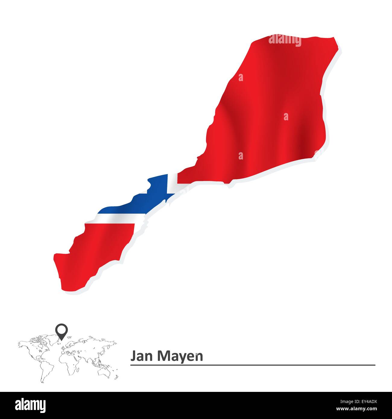 Karte von Jan Mayen mit Fahne - Vektor-illustration Stock Vektor