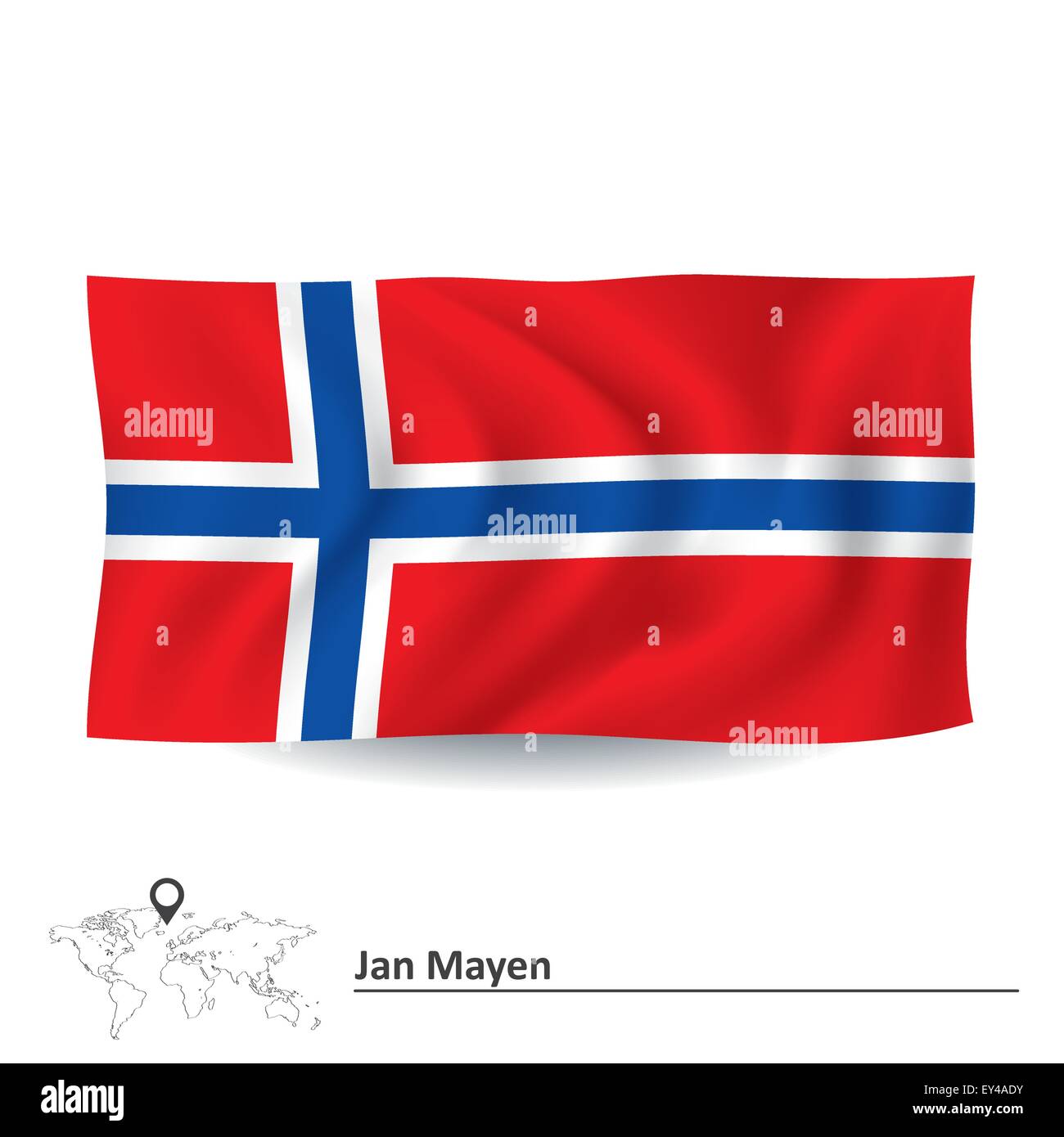 Flagge von Jan Mayen - Vektor-illustration Stock Vektor