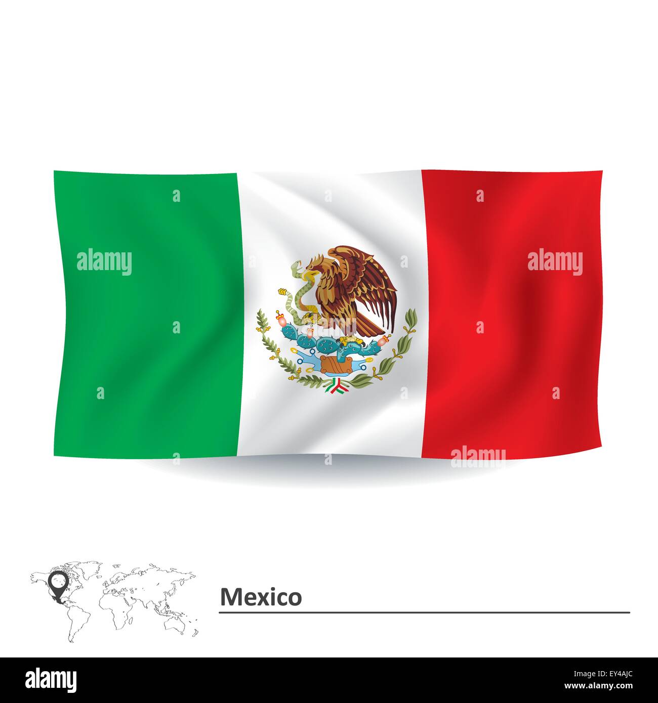 Flagge von Mexiko - Vektor-illustration Stock Vektor