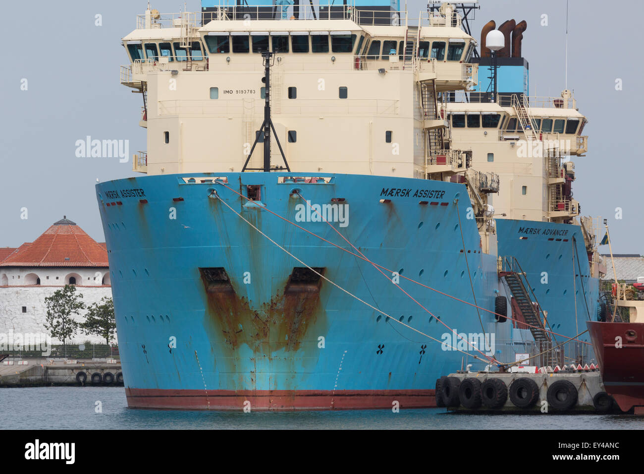 Offshore-Schiffe in Frederikshavn, Dänemark aufgelegt. Stockfoto