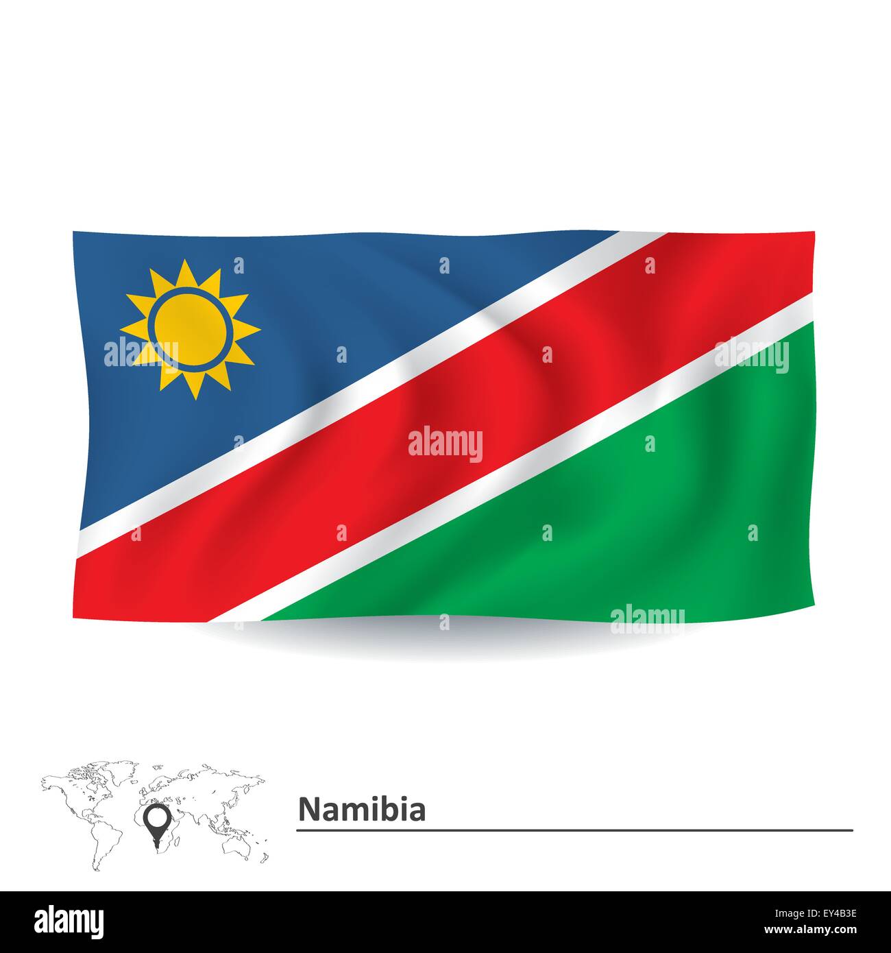 Flagge von Namibia - Vektor-illustration Stock Vektor