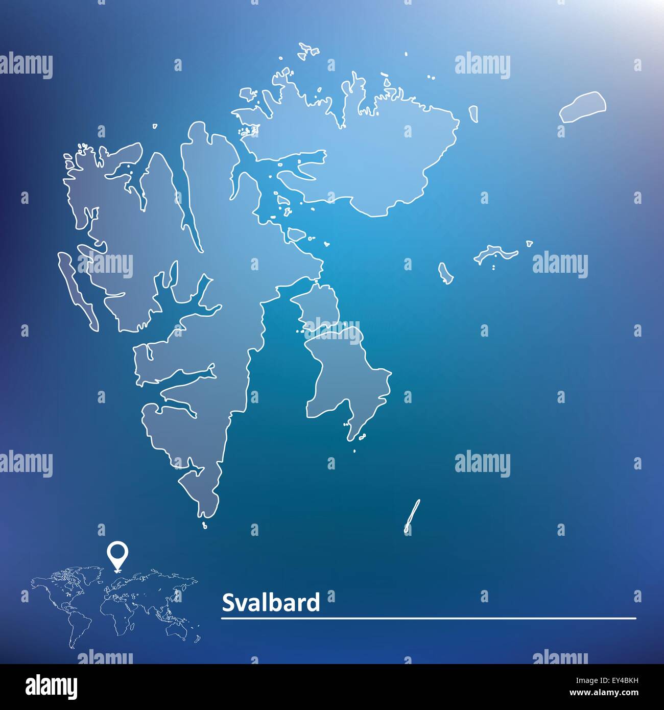 Karte von Svalbard - Vektor-illustration Stock Vektor