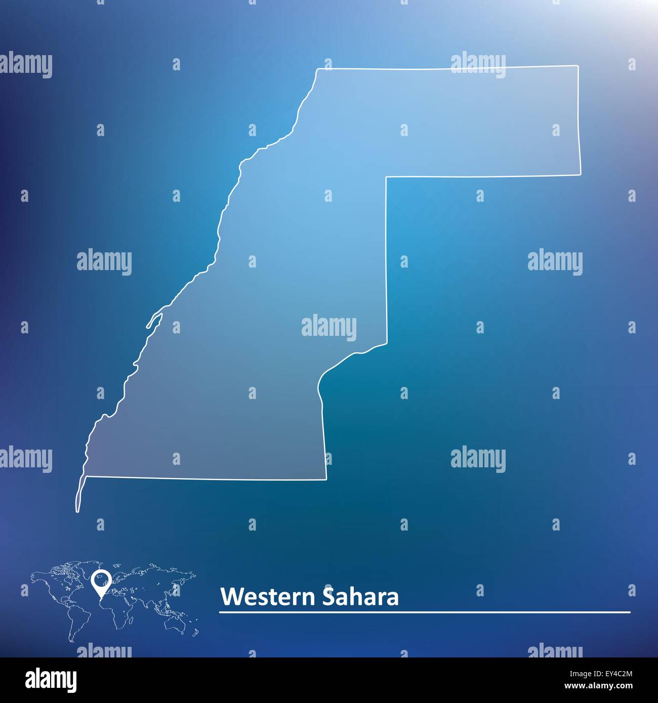 Karte der West-Sahara - Vektor-illustration Stock Vektor