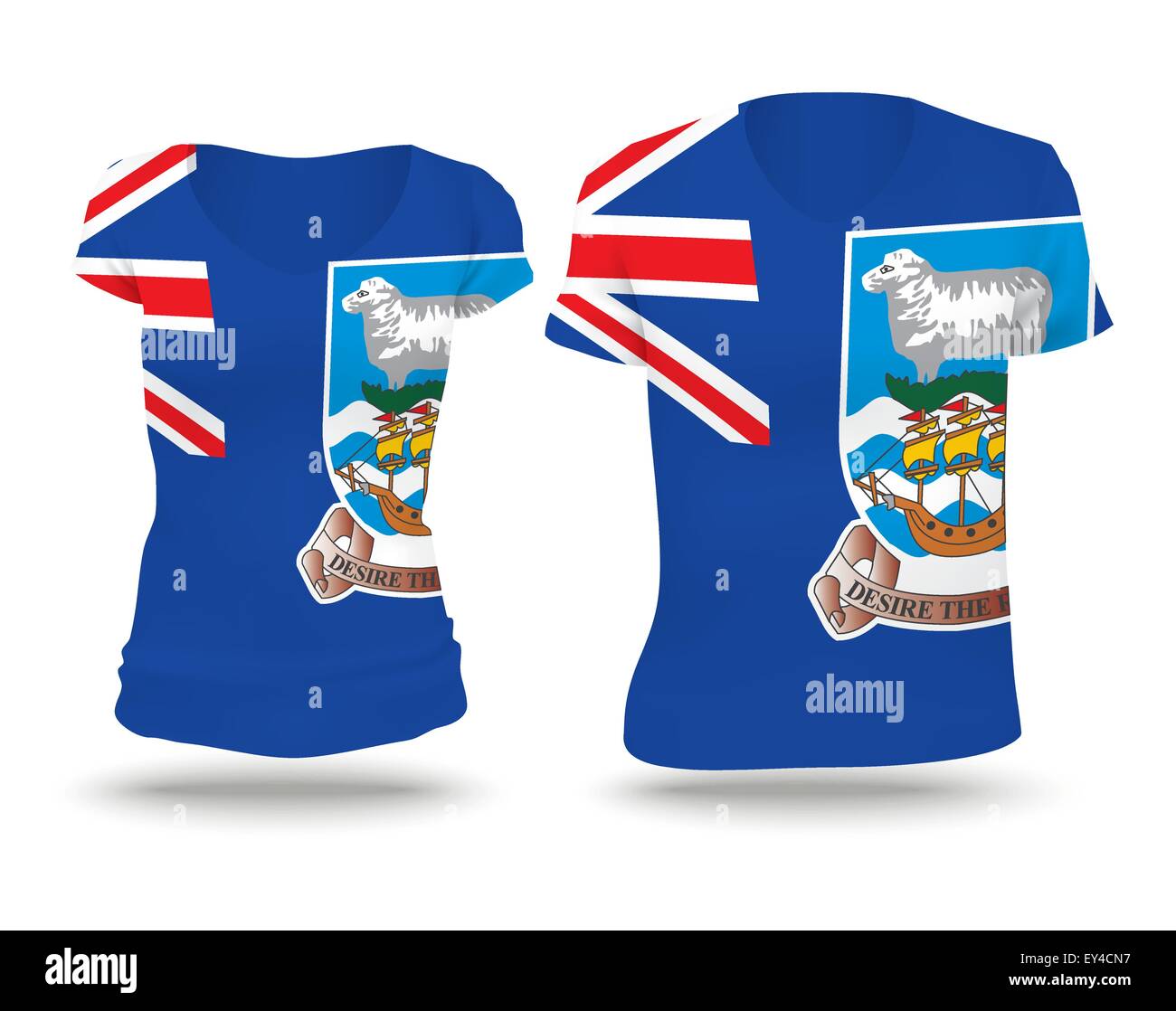 Flag-Shirt-Design der Falkland-Inseln - Vektor-illustration Stock Vektor