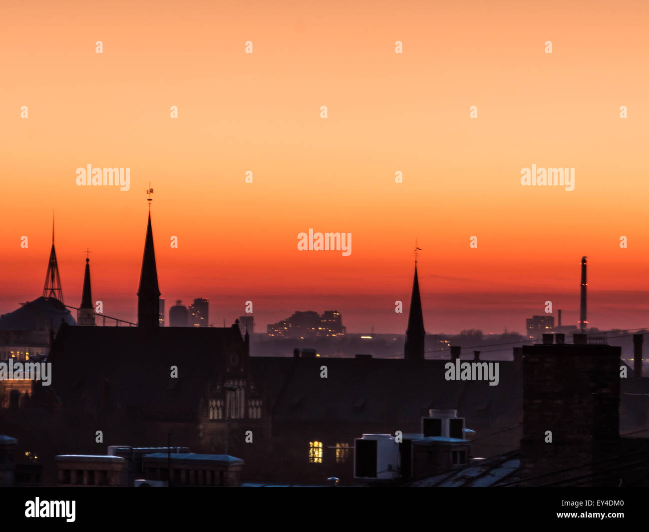 Panorama von Riga aus einem Gebäude Dach Stockfoto