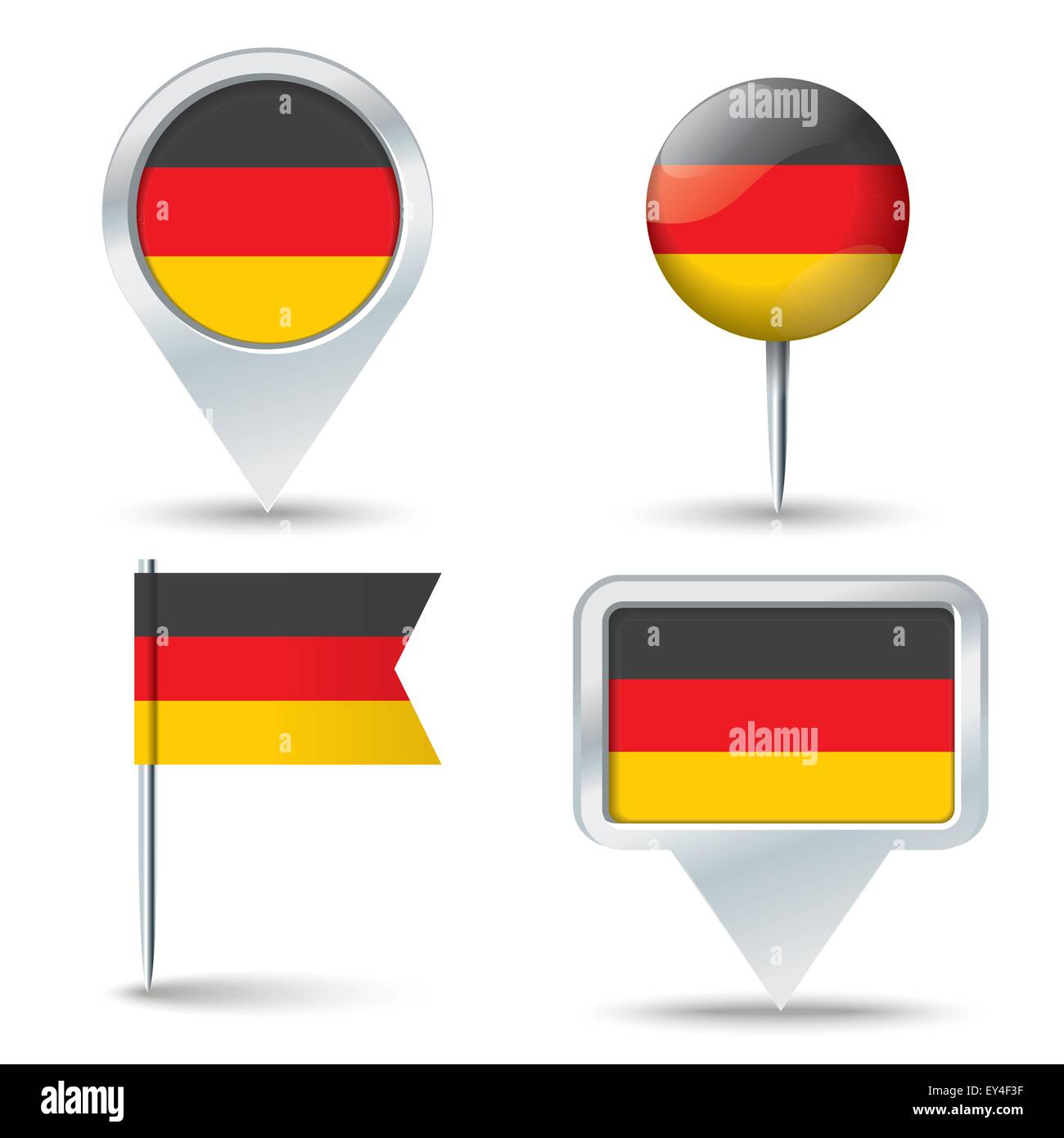 Karte-Pins mit Flagge von Deutschland - Vektor-illustration Stock Vektor