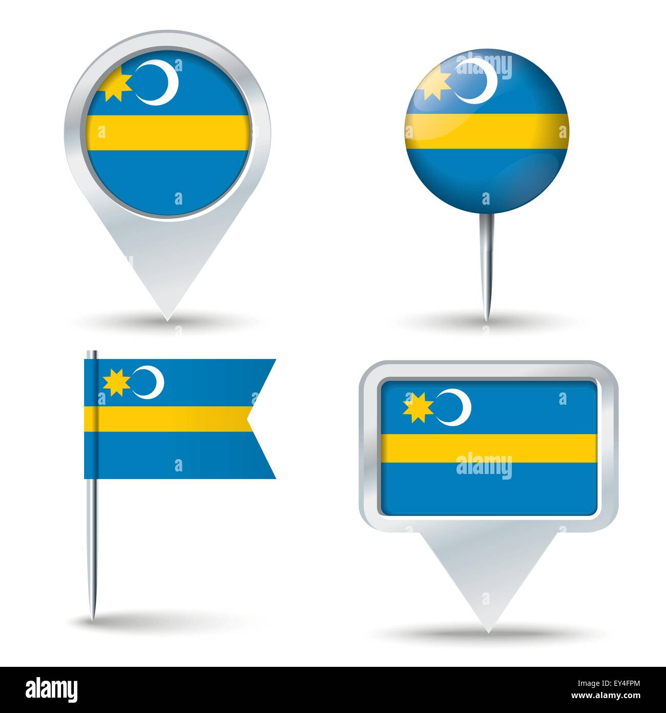 Karte-Pins mit Flagge der Szeklerland - Vektor-illustration Stock Vektor