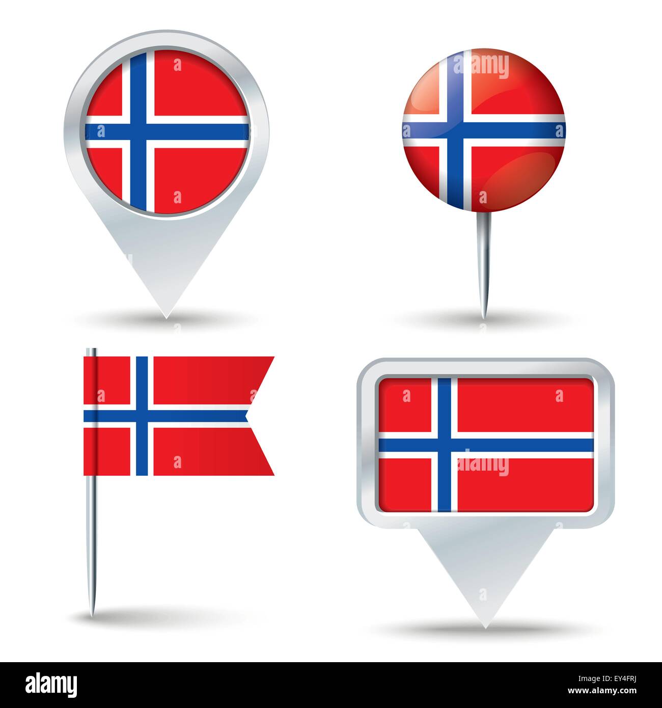 Karte-Pins mit Flagge von Svalbard - Vektor-illustration Stock Vektor