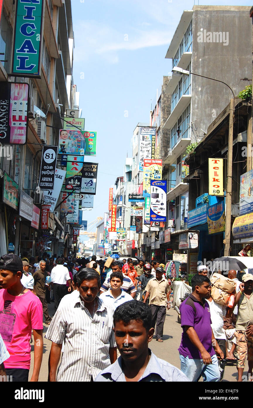 Der Pettah in Colombo, Sri Lanka. Einem sehr belebten Viertel von Colombo, die voll von Geschäften und Ständen Stockfoto