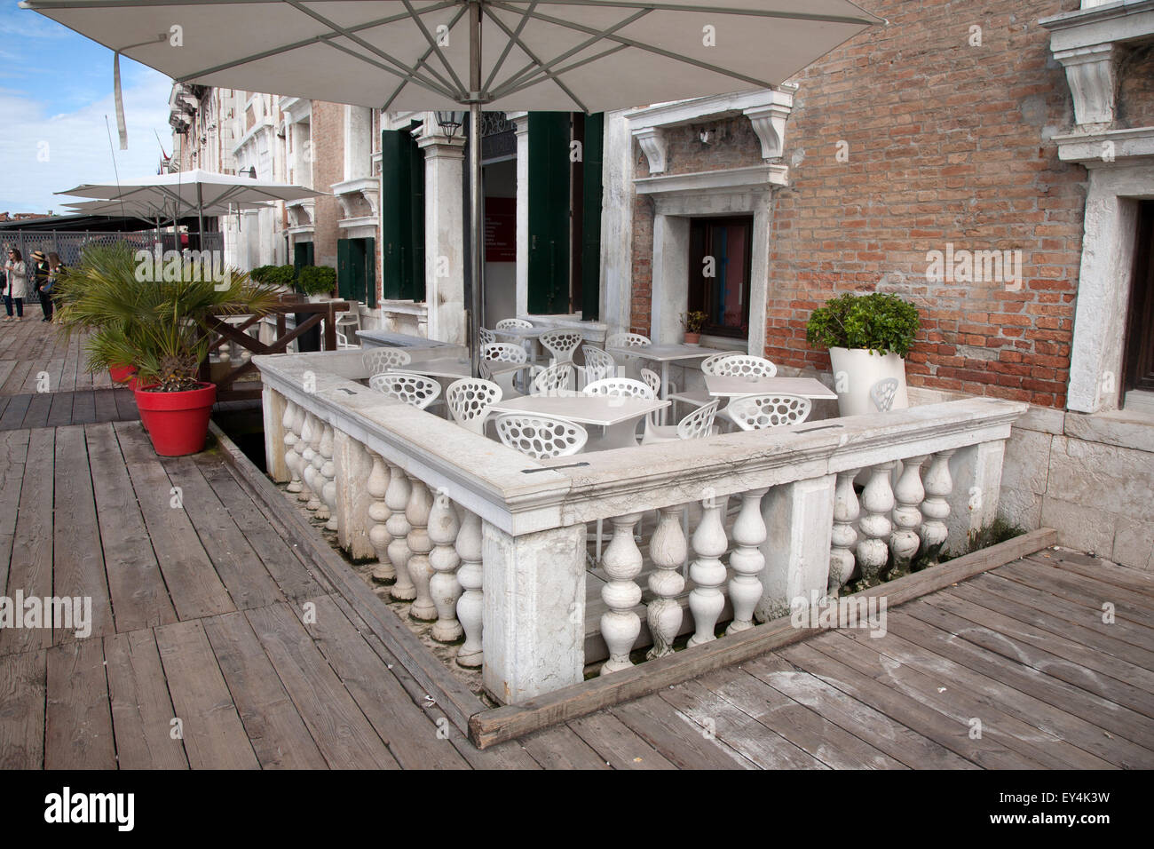 Biennale in Venedig - La Biennale di Venice Art Gallery Building Cafe, Italien Stockfoto
