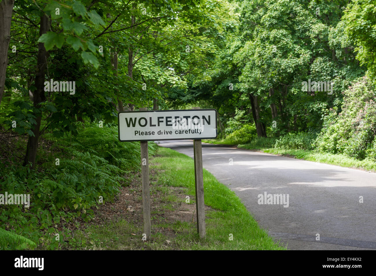 Wolferton Dorf Straßenschild in Norfolk, England Stockfoto