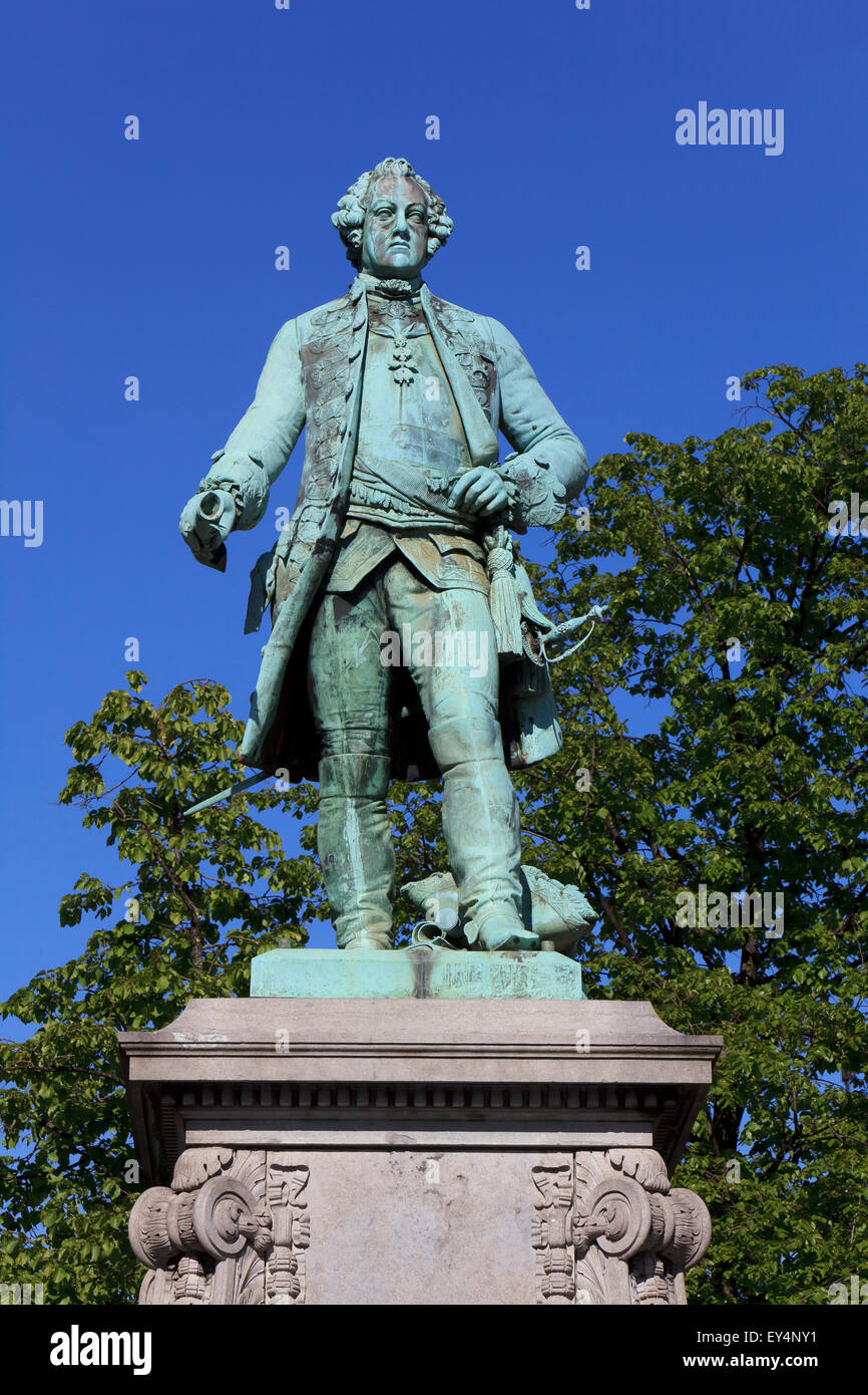 Statue von Prinz Charles Alexander von Lothringen, Generalgouverneur der österreichischen Niederlande in Brüssel, Belgien Stockfoto