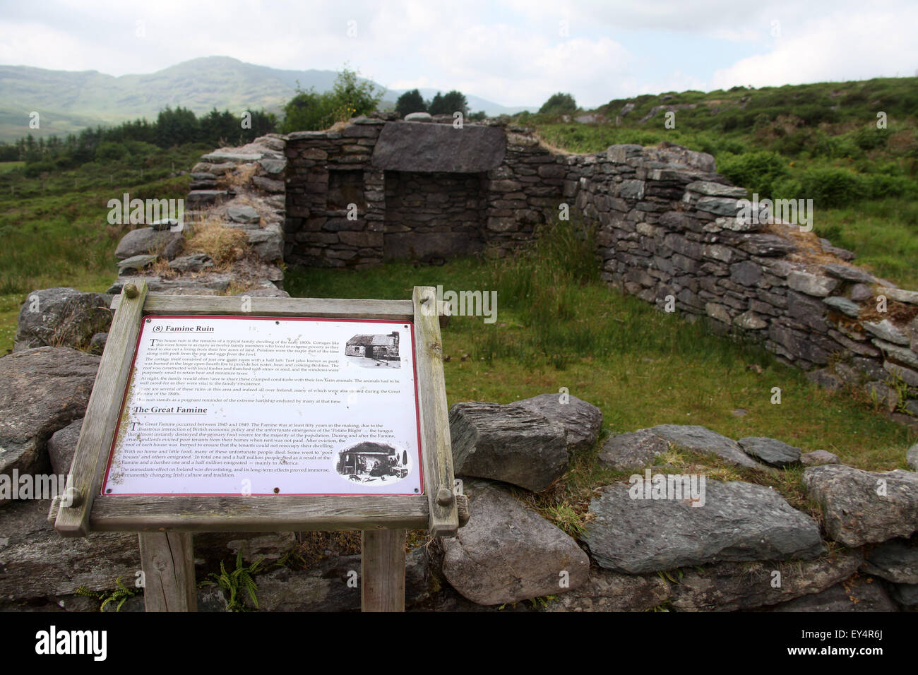 Ruine der irischen Hungersnot in West Cork Stockfoto