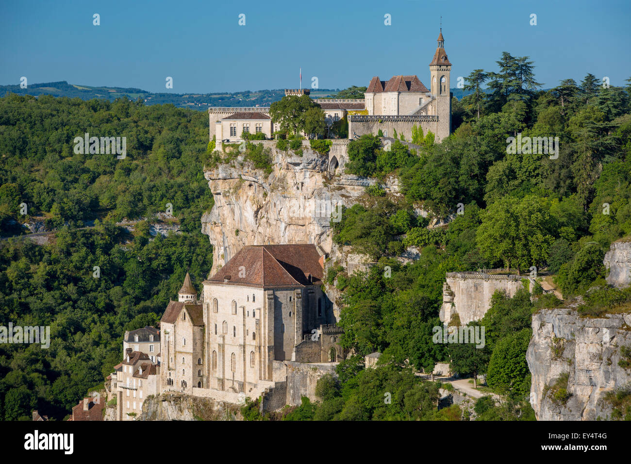 Mittelalterliche Stadt Rocamadour, Lot-Tal, Midi-Pyrenäen, Frankreich Stockfoto