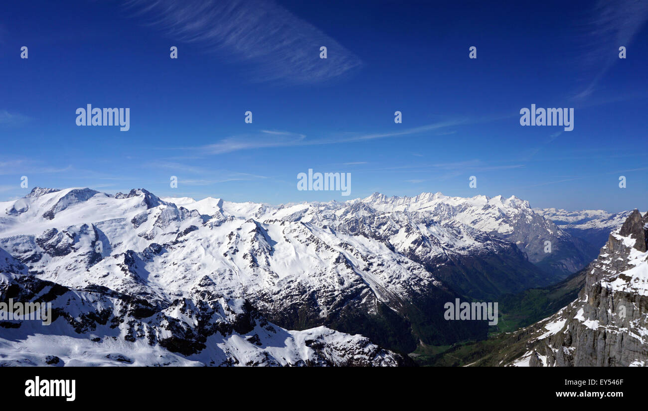 Schneeberge Titlis in Engelberg, Luzern, Schweiz Stockfoto