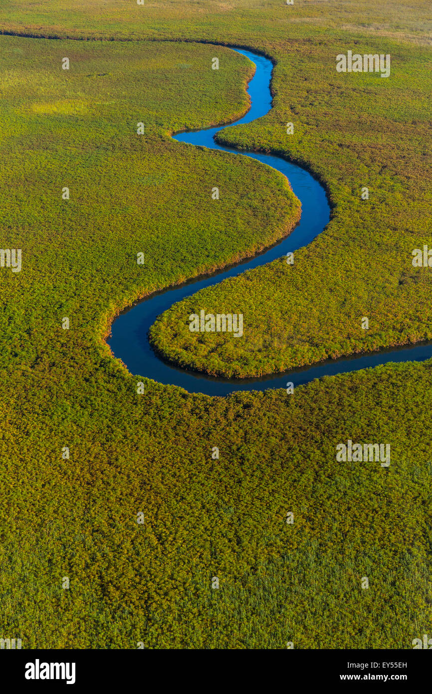 Luftaufnahme des Okavango-Delta - Botswana Stockfoto