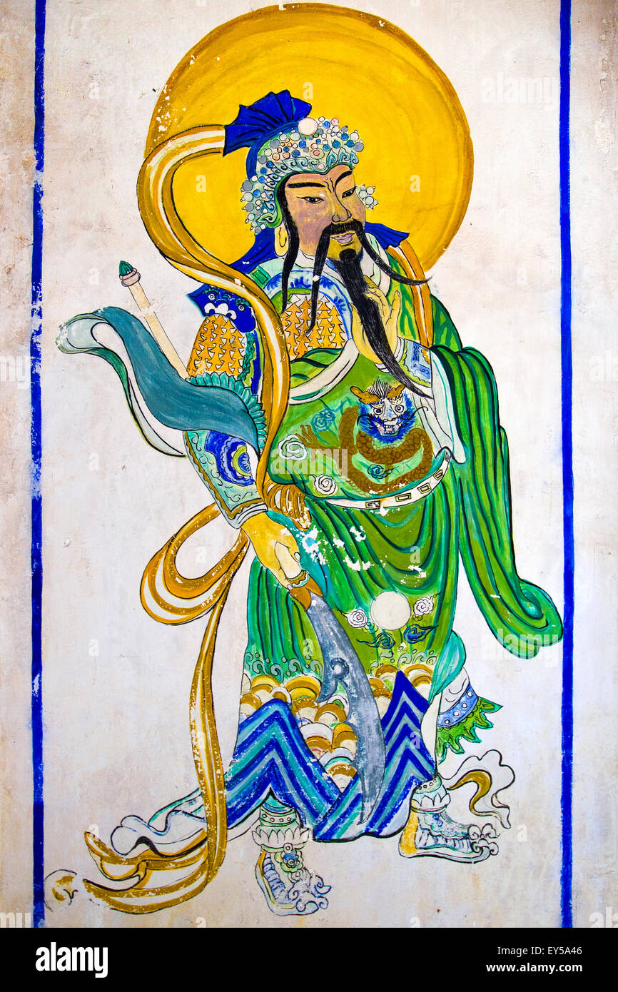 Antike chinesische Wandmalerei Stockfoto