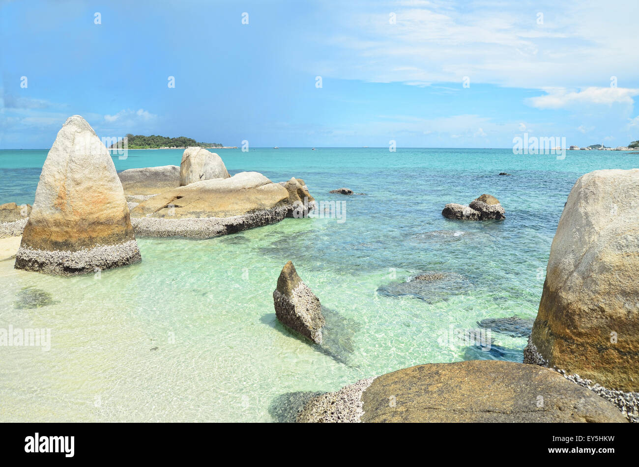 Landschaft des Südchinesischen Meeres in Belitung Stockfoto