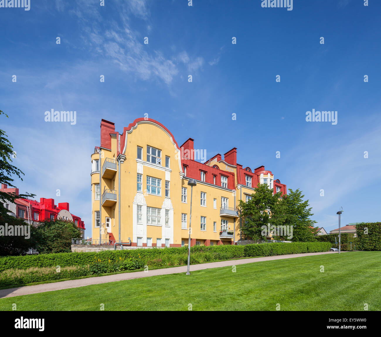 Schöne Gebäude in Helsinki, Finnland Stockfoto