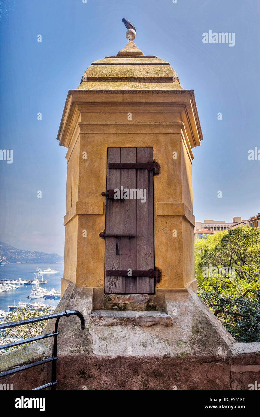 Eine Stadtmauer Turm Monte Carlo Monaco Stockfoto