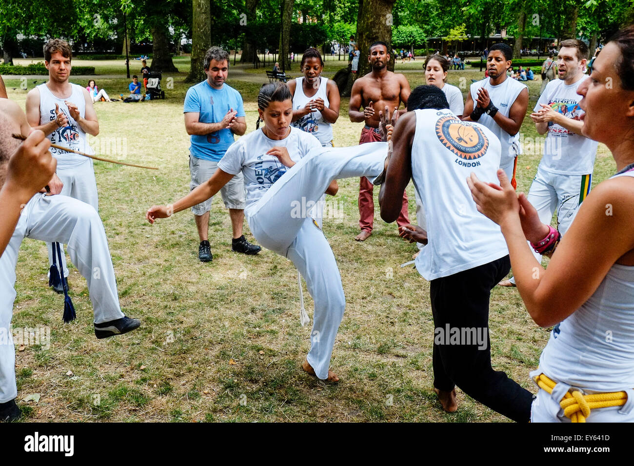 Capoeira in Russell Gardens, London Stockfoto