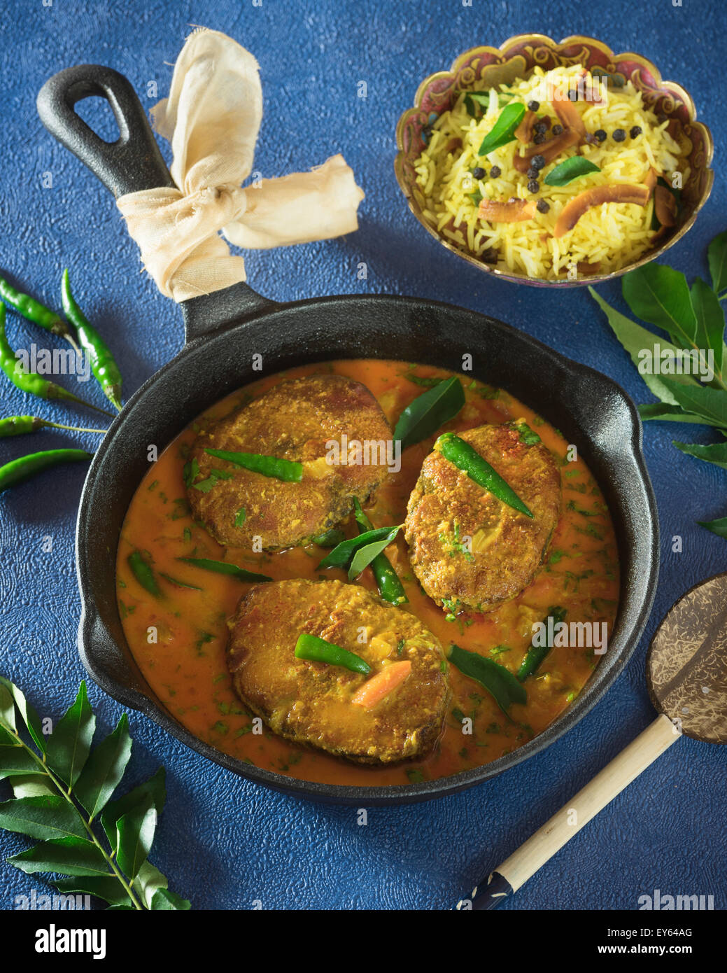 Südindische Fisch Curry. Indien-Essen Stockfoto