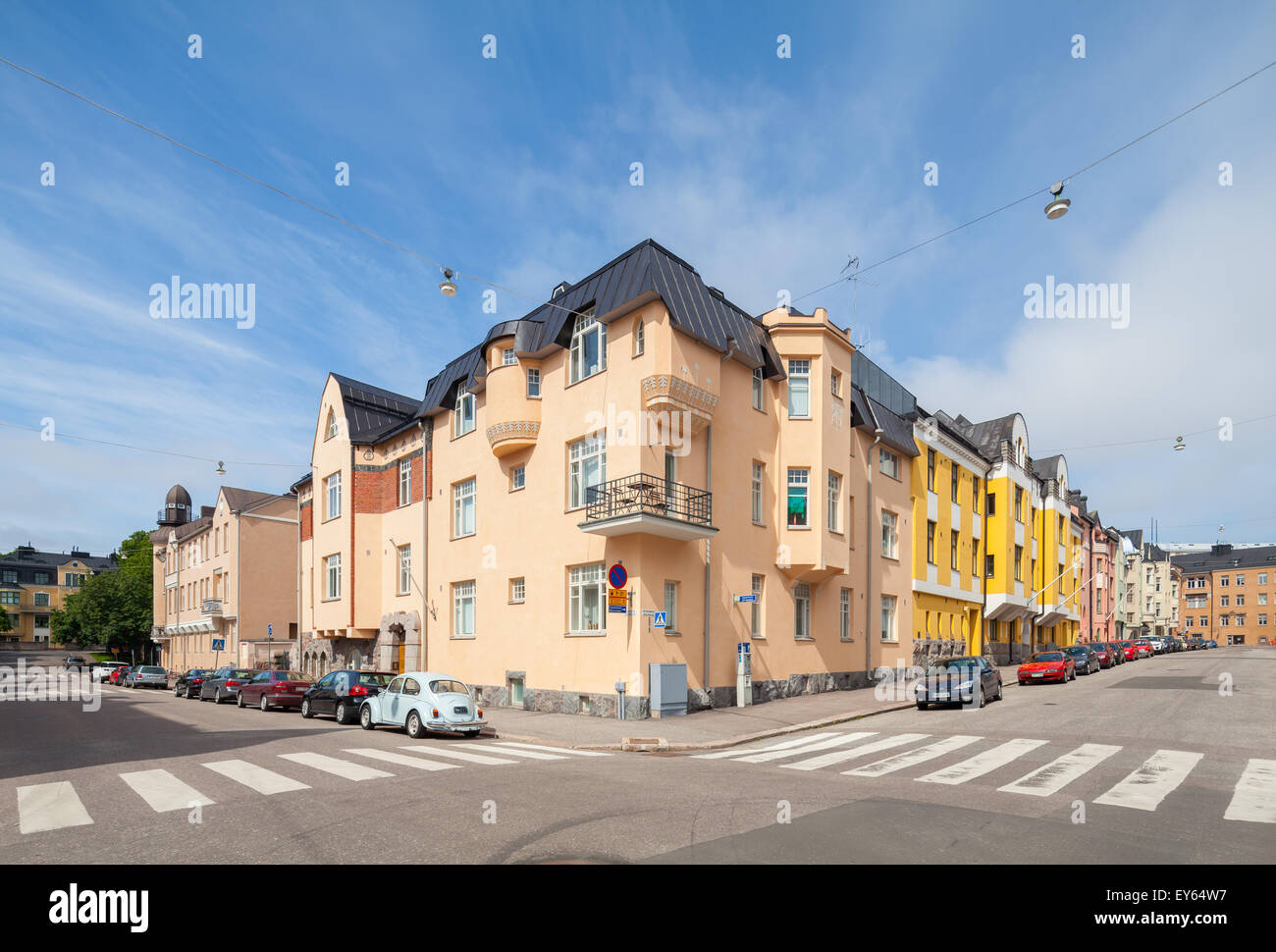 Schöne Gebäude in Helsinki, Finnland Stockfoto