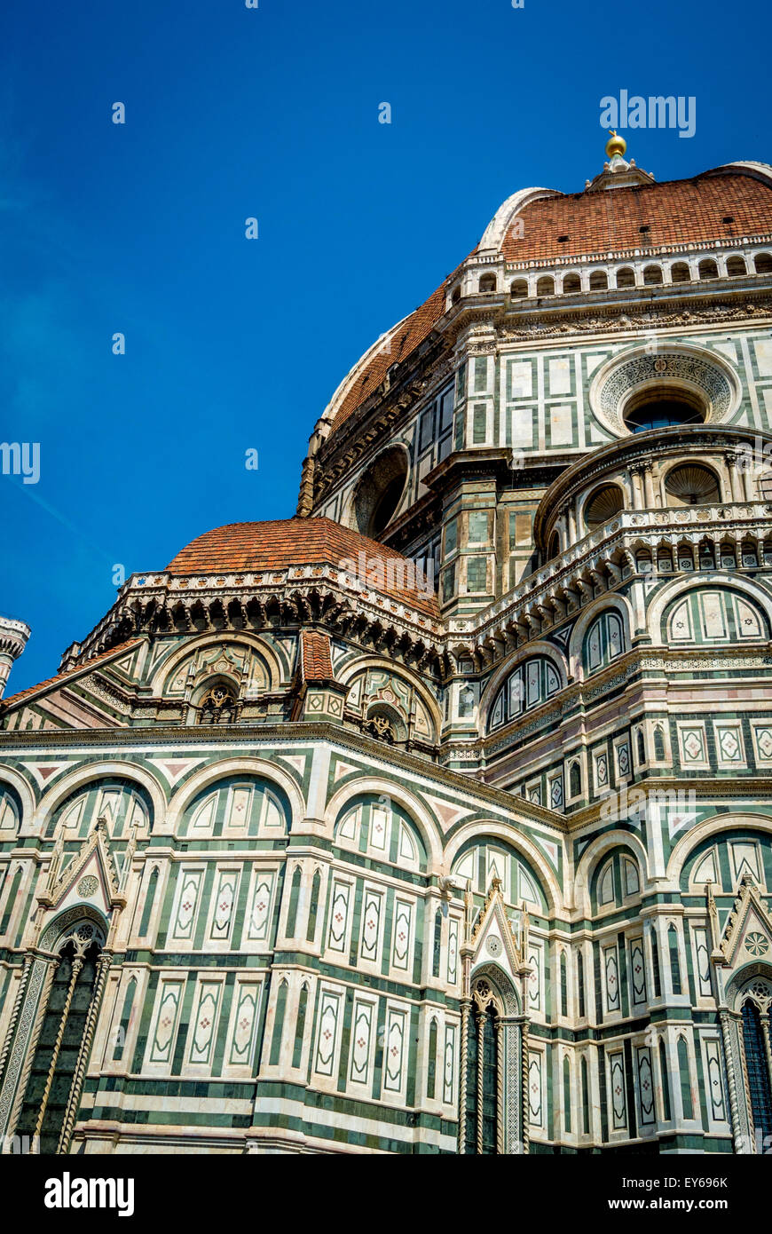 Kathedrale von Florenz oder Dom mit Kuppel, entworfen von Filippo Brunelleschi. Florenz, Italien. Stockfoto