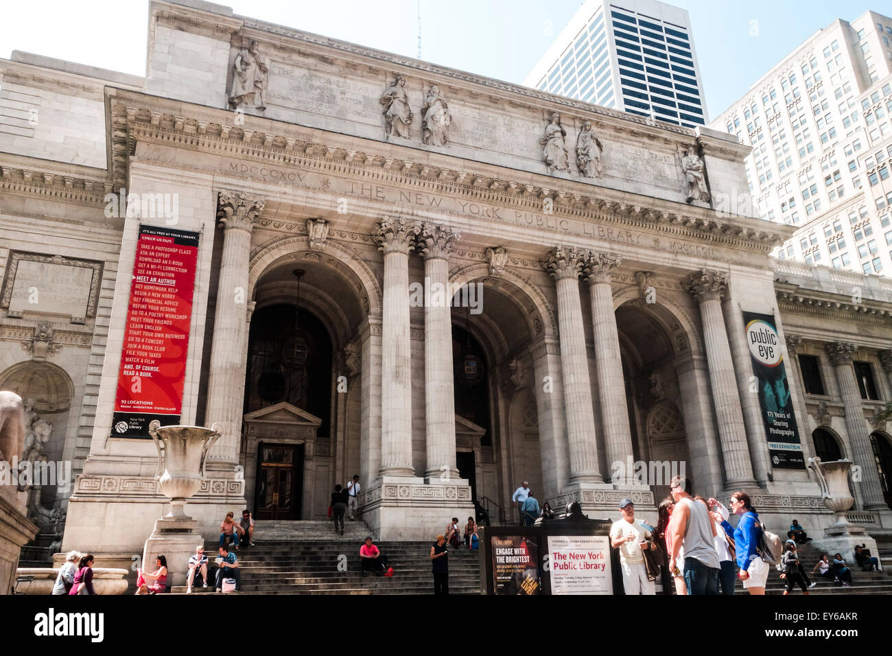 Main entrance New York Public Library, NYPL, New York City, Manhattan, USA Stockfoto