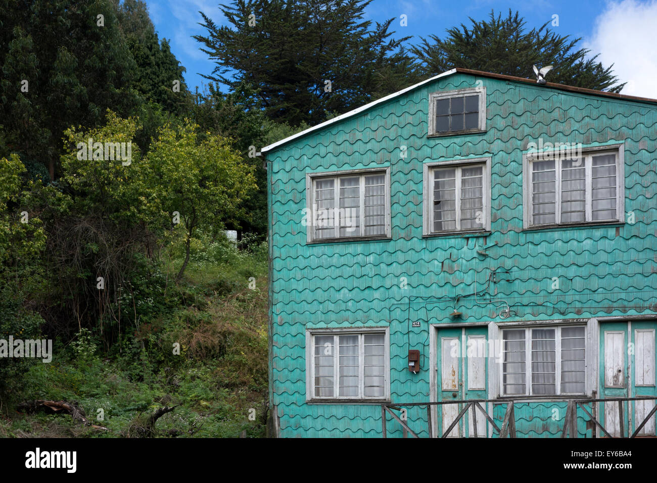 Traditionellen Holzhaus. Castro. Insel Chiloé. Chile Stockfoto