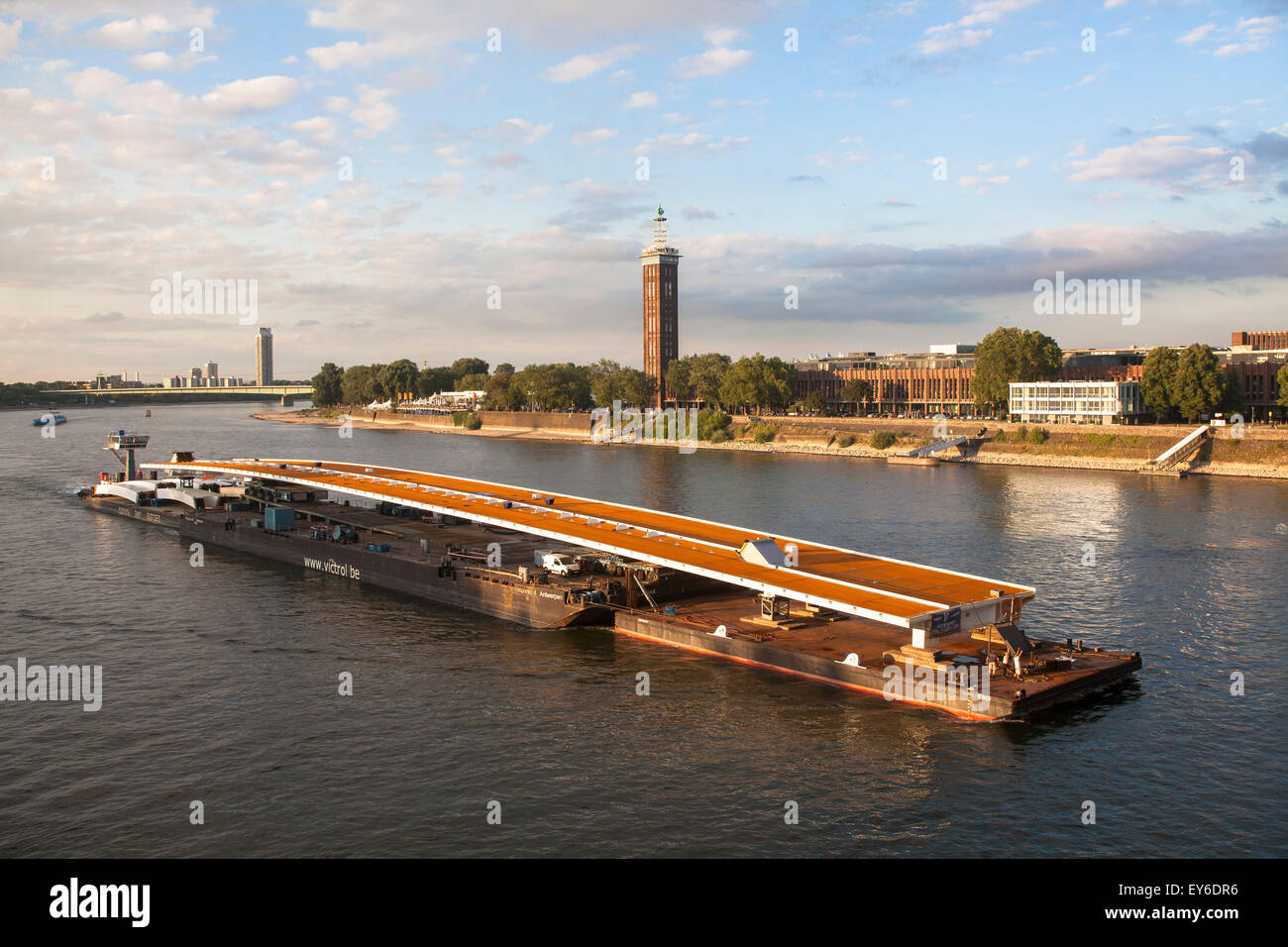 Europa, Deutschland, Nordrhein-Westfalen, Köln, der 230 Meter lange Frachter Walvis Sarens-Gruppe auf dem Rhein. Ich Stockfoto