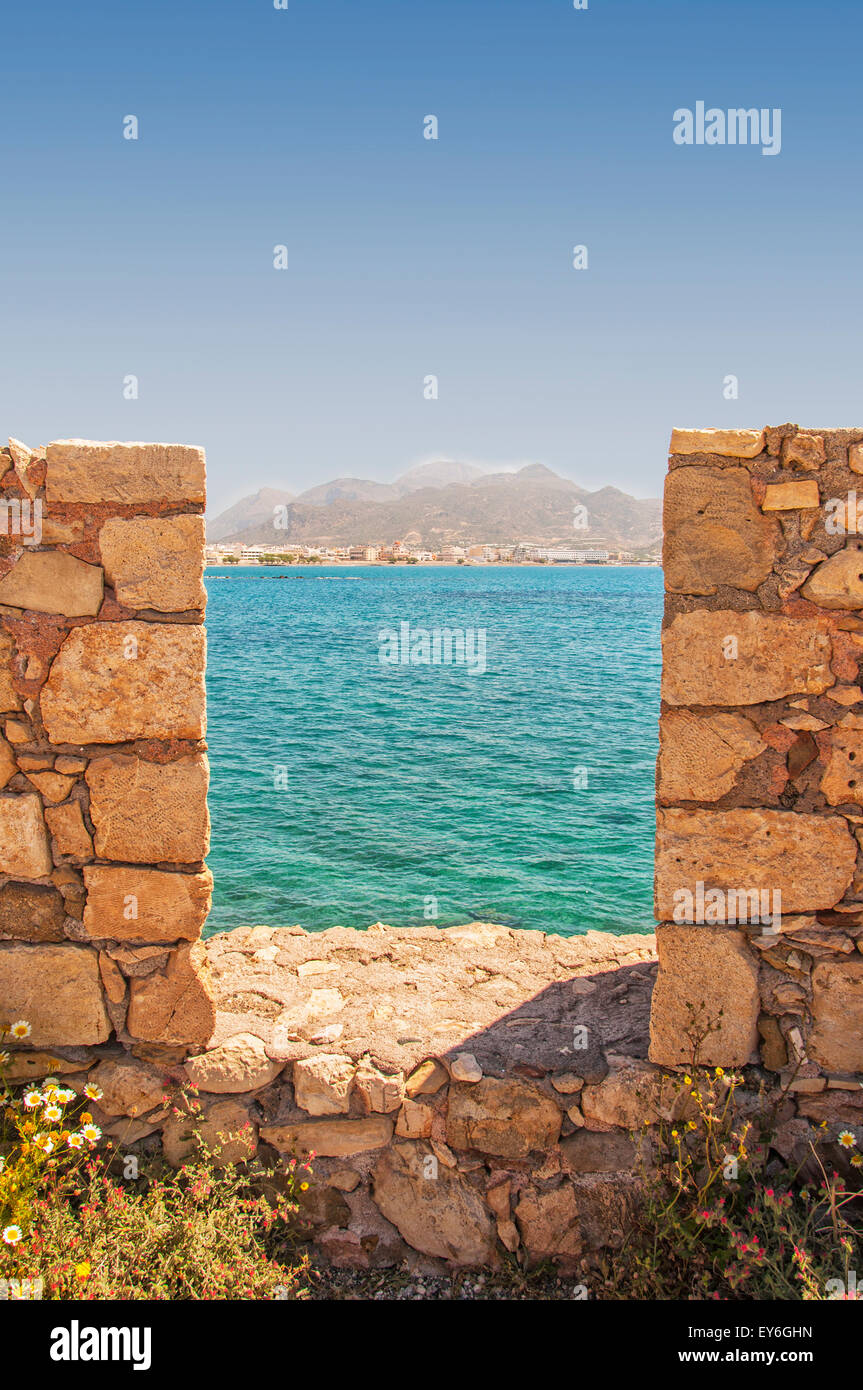 Das Fort von Lerapetra wurde gebaut, um den Hafen und die Stadt schützen einige Zeit im 13. Jahrhundert von den Venezianern. Stockfoto